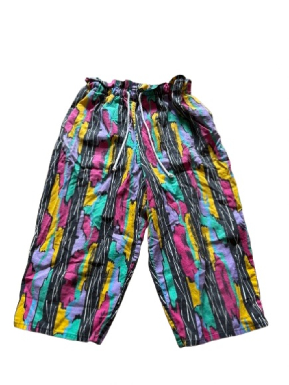 Vtg Wild Honey Cotton Paperbag Waist Shorts